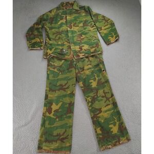 Vintage 60s 70s Reversible Camo Jacket & Pants Set Mens Large Hunting Military